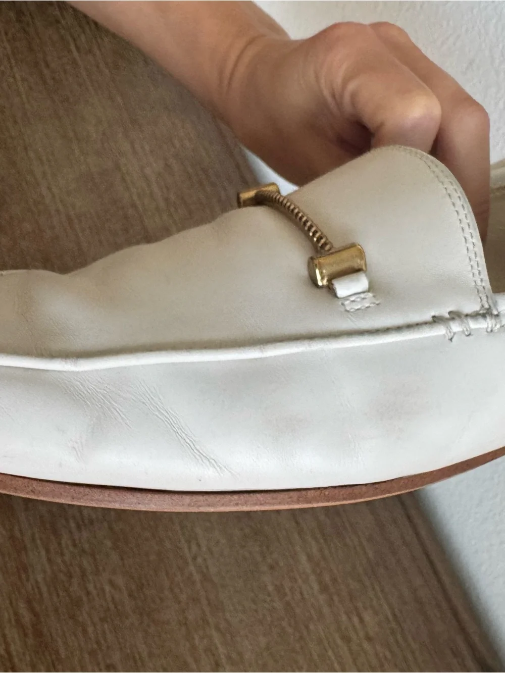 Sam Edelman Cream Leather Loafers